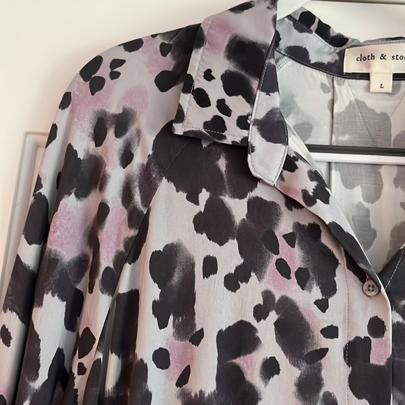 Raglan Sleeve Leopard Print Button Down Blouse from Cloth & Stone - Picture 5 of 9